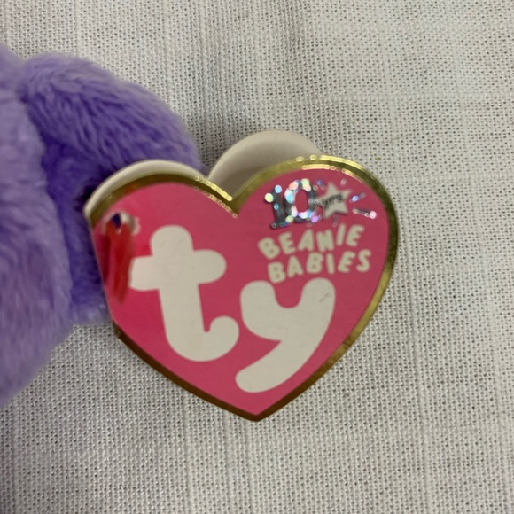 TY BEANIE BABY | “Eggs III” the Purple Easter Bear with tag - Picture 4 of 10